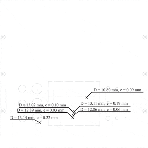 Figure 10. Inspection result of the UAV measurements conducted in six different positions.