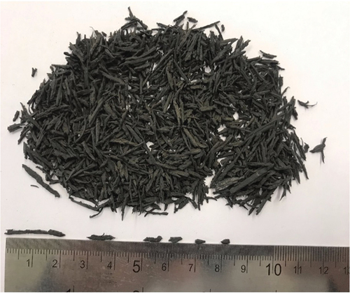 Figure 2. The utilized shredded waste rubber fiber (TRF).