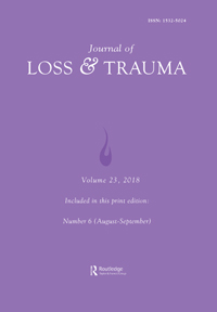 Cover image for Journal of Loss and Trauma, Volume 23, Issue 6, 2018