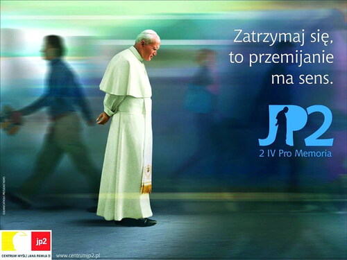 Figure 5. Religious advertising with elements of the sacred (author unknown). [Zatrzymaj się. To przemijanie ma sens → Stop, it’s the passing that makes sense]. Source: Jureczko-Wilk (Citation2007).