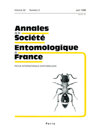 Cover image for Annales de la Société entomologique de France (N.S.), Volume 32, Issue 2, 1996