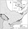 Figure 1. Study sites, Peel Region and Ottawa PHUs, Ontario, Canada.