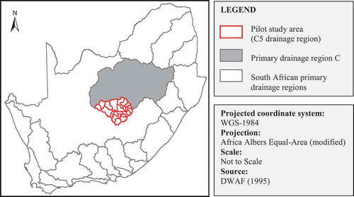 Fig. 1 Location of the pilot study area (C5 secondary drainage region).