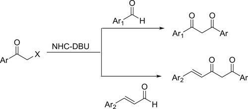 Scheme 56. Synthesis of 1,3-diketones/α,β-unsaturated-1,3-diketones.