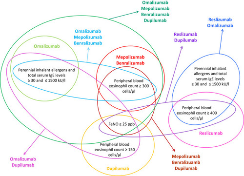 Figure 2 Overlapping of biological drugs in the context of inflammatory phenotypes.