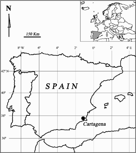 Fig. 1. Map of Spain with location of Cartagena.