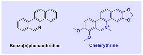 Figure 1. Chemical structure of chelerythrine and its backbone benzo[c]phenanthridine