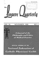 Cover image for The Linacre Quarterly, Volume 55, Issue 4, 1988