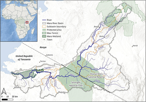 Figure 1. Map of the Mara River Basin.