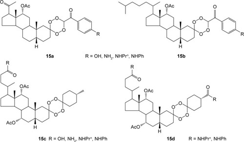 Figure 15 Some 1,2,3,4-tetraoxane steroids.