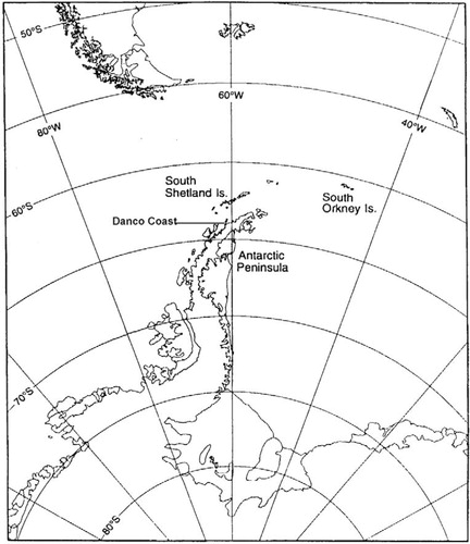 Fig. 1  The location of Cierva Point at the Danco Coast, western Antarctic Peninsula.