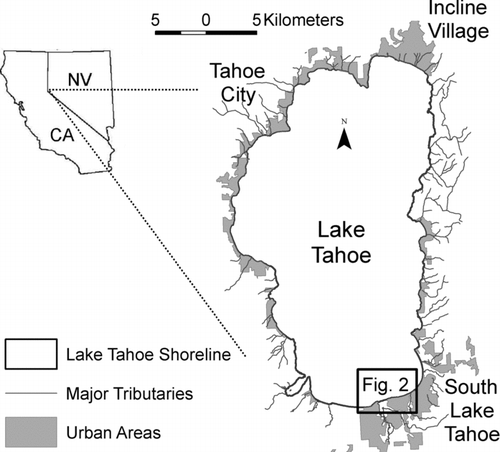 Figure 1 Location of the South Lake Tahoe, CA, study area.