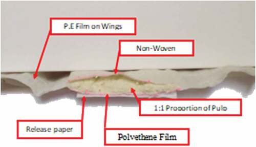 Figure 14. The cross-sectioned of the sanitary pad.