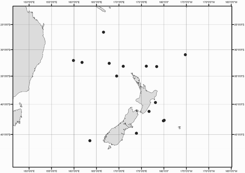Figure 6 Distribution of Mastigoteuthis cf. dentata specimens examined in this study.