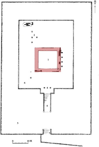 Figure 1. Siyuan Temple layout (Source: Datong Museum 2007 and author edited).