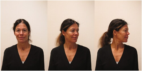 Figure 2. Photograph of the seated head turn test. Illustrating the starting position and rotation to the left.