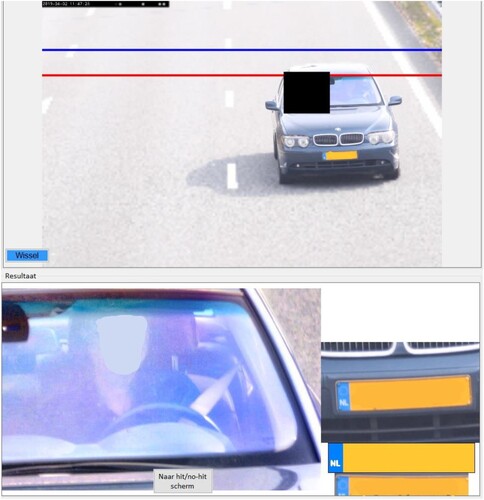 Figure 3. Example of a MONOcam photo taken of a car with a coated windscreen. This particular car is an older model of the BMW-7 series, the most luxury sedan the brand produced at that time. The purple-and-blue glare partially obscures the driver in this photograph.
