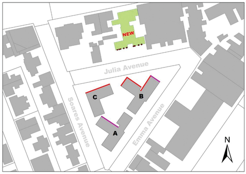 Figure 13. I-PVEI changes of several columns with the involvement of the newly built dwelling.