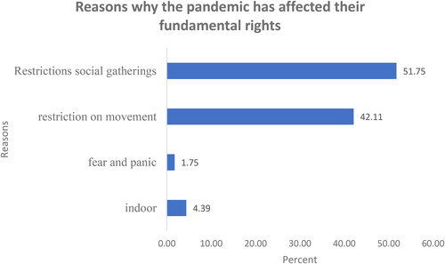 Figure 8. Reasons why the pandemic has affected their fundamental rights.Source: Field data, 2022.