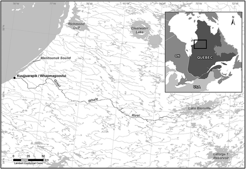 Figure 1. Location of the Great Whale River region in southeastern Hudson Bay, northern Québec, Canada