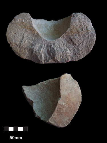 Fragments of two limestone bowls from Barqa