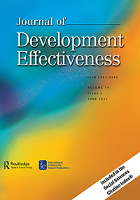 Cover image for Journal of Development Effectiveness, Volume 14, Issue 2, 2022