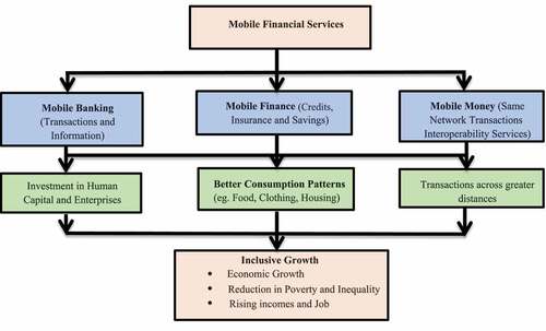 Figure 1. Mobile financial services and inclusive growth nexus.Source: Authors’ own illustration