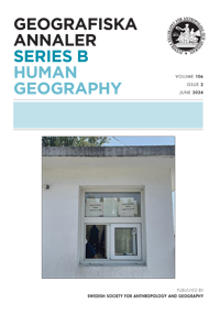 Cover image for Geografiska Annaler: Series B, Human Geography, Volume 73, Issue 2, 1991