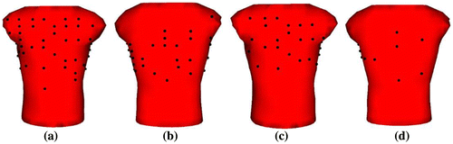Figure 4. (a) 64-lead-set-II front view, (b) 64-lead-set-II back view, (c) 32-lead-set-II front view, and (d) 32-lead-set-II back view.