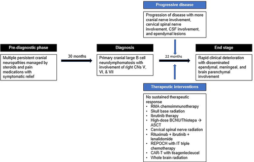 Figure 4 Diagram depicting the clinical timeline of our patient.