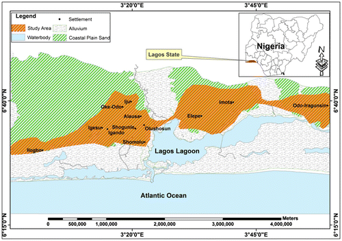Figure 4. The study area in Lagos State.