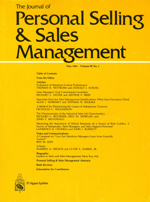 Cover image for Journal of Personal Selling & Sales Management, Volume 3, Issue 1, 1983