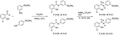 Scheme 1. General synthetic procedure for target analogues (1–8).