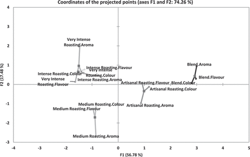 Figure 2. Two-dimensional projection obtained with Flash Profile method.