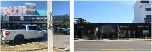 Figure 20. Challenging photographs; (left) trucks dominates the scene; (right) black building is new and does not match the existing model.
