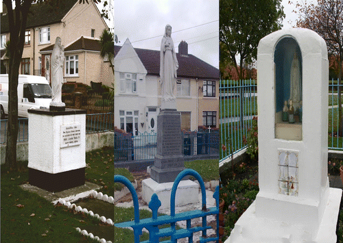 Figure 2. A montage of Marian statues from suburban Dublin city.