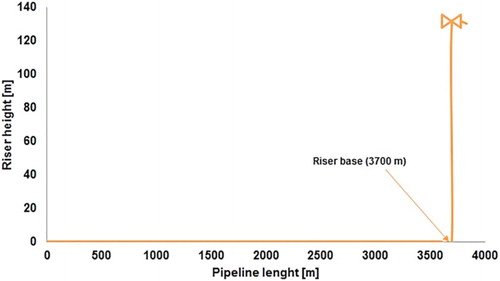 Figure 7. Geometry of pipeline-riser system.