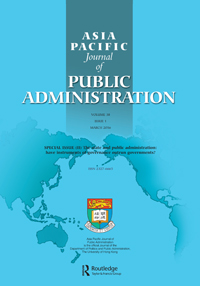Cover image for Asia Pacific Journal of Public Administration, Volume 38, Issue 1, 2016