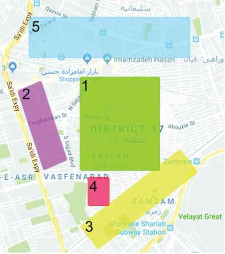 Figure 2. Five zones of District 17.