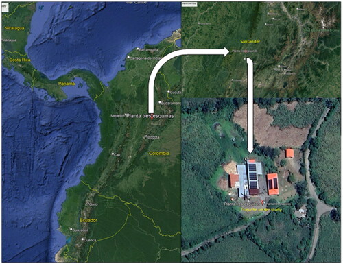 Figure 1. Geographical location of the Trapiche under study.Source: Google earth.