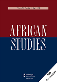 Cover image for African Studies, Volume 75, Issue 1, 2016