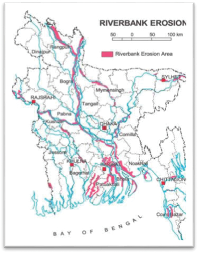 Figure 2. Riverbank-Erosion-Prone Areas in Bangladesh.