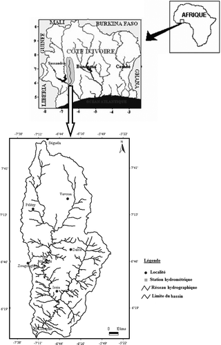 Figure 1. Localisation de du bassin versant de la Lobo.