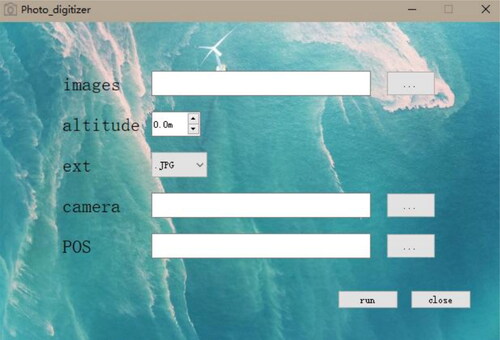 Figure 14. The software package developed for geometric calculation in this study.