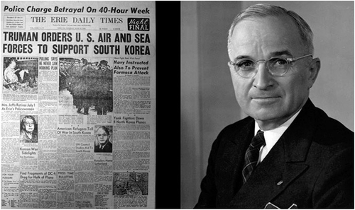Figure 2. President Truman orders support for the ROK. (Source: Communities Digital News. https://bonniekgoodman.medium.com/otd-in-history-june-27-1950-president-truman-orders-american-troops-to-fight-in-the-korean-war-14a2fc0fd599).