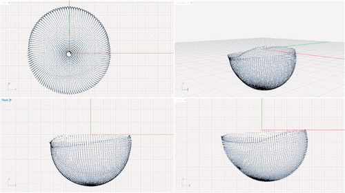 Figure 1. Inner surface of an ex vivo liner measured using the coordinate-measuring machine (CMM).