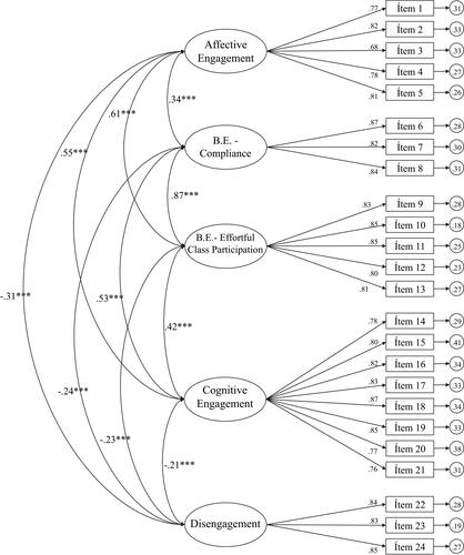 Figure 1 Results of the structural equation modelling.