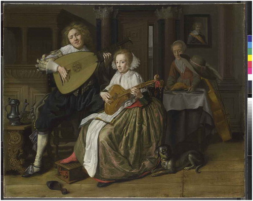 Figure 5. Jan Miense Molenaer, A Young Man Playing a Theorbo and a Young Woman Playing the Cittern, c. 1630-1632, oil on canvas, 64 × 84 cm, National Gallery, London, acquisition credit: bought (Clarke Fund), 1889, inv. no. NG 1293.