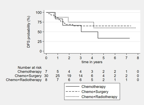 Figure 3 Disease-free survival according to post-chemotherapy treatment type.