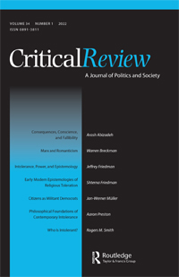 Cover image for Critical Review, Volume 34, Issue 1, 2022